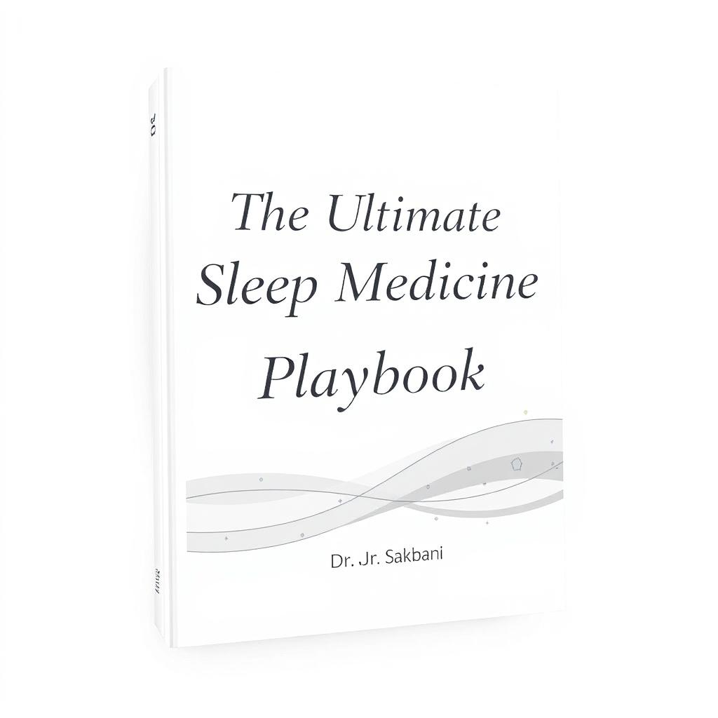 A sophisticated and clean cover design for a binder titled 'The Ultimate Sleep Medicine Playbook'