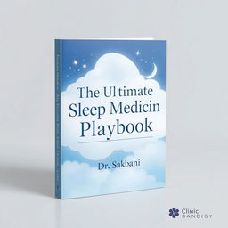 A professional and visually appealing binder cover design for a clinic titled 'The Ultimate Sleep Medicine Playbook'