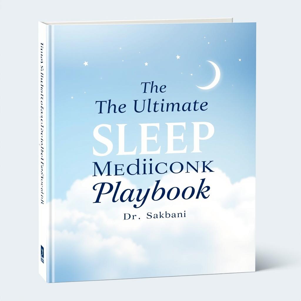 A professional and visually appealing binder cover design for a clinic titled 'The Ultimate Sleep Medicine Playbook'