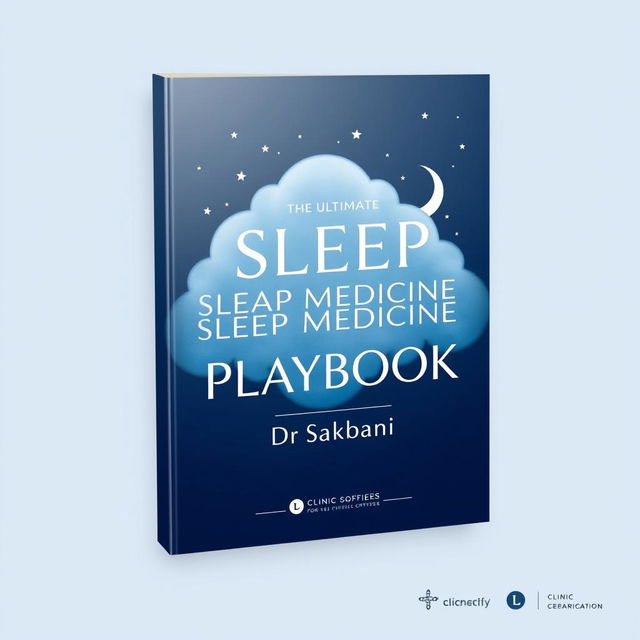 A professional and visually appealing binder cover design for a clinic titled 'The Ultimate Sleep Medicine Playbook'