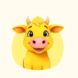 A delightful 2D profile picture (PFP) featuring a strikingly bright yellow cow that captivates and pleases the eyes