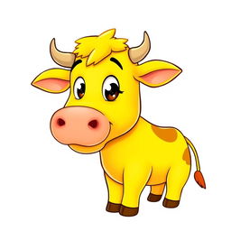 A delightful 2D profile picture (PFP) featuring a strikingly bright yellow cow that captivates and pleases the eyes