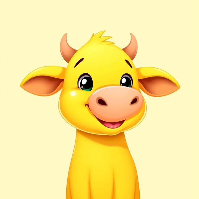 A delightful 2D profile picture (PFP) featuring a strikingly bright yellow cow that captivates and pleases the eyes