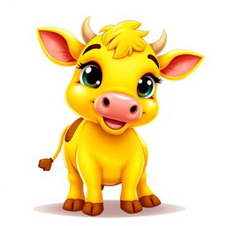A vibrant 2D profile picture (PFP) of a stunningly bright yellow cow that instantly captivates and pleases the viewer's eye