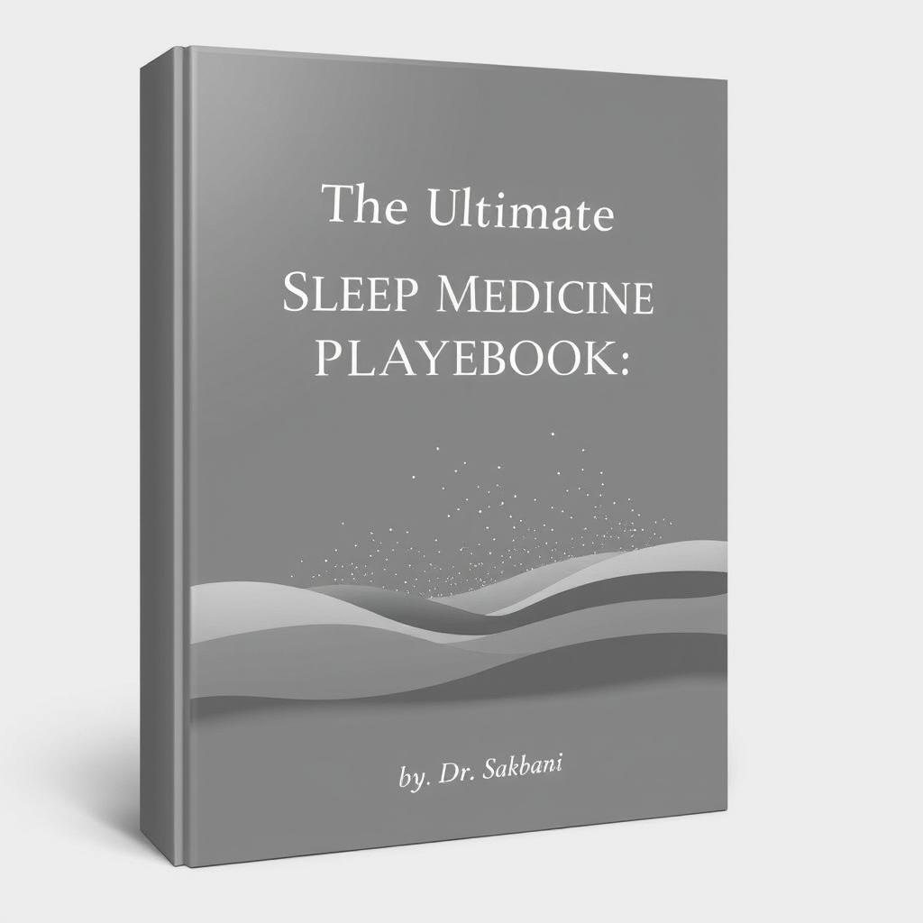 An elegant and sophisticated cover design for a binder titled 'The Ultimate Sleep Medicine Playbook'