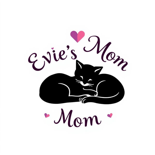 A logo design featuring the text 'Evie's Mom' in a playful and elegant font