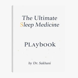 A light and sophisticated cover design for a binder titled 'The Ultimate Sleep Medicine Playbook'