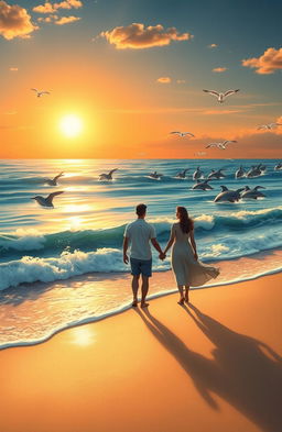 A serene ocean scene illustrating the theme of karma intertwined with love