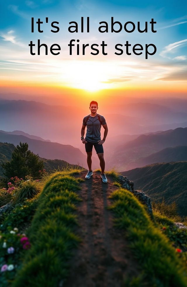 A symbolic representation of the phrase 'It's all about the first step'