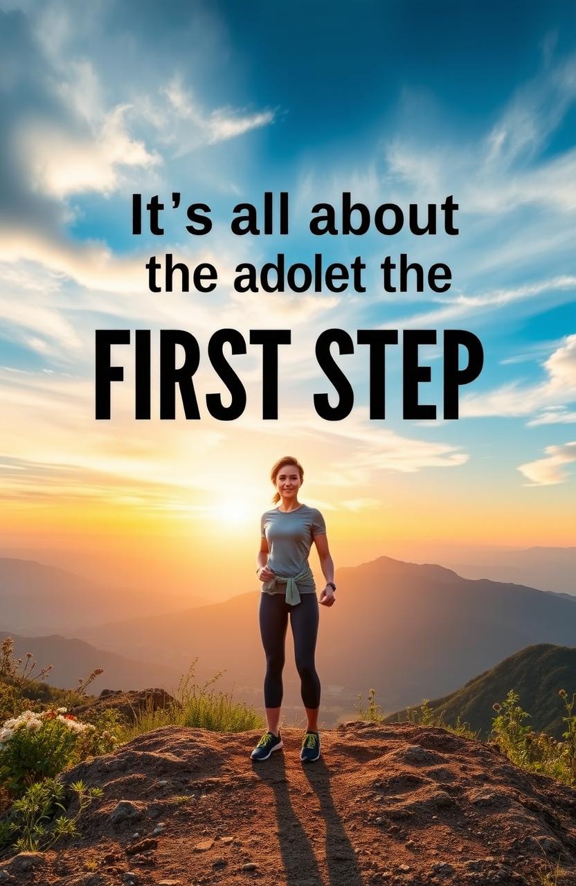 A symbolic representation of the phrase 'It's all about the first step'