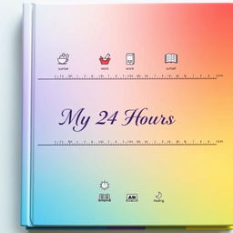 A visually striking book cover for a daily journal featuring a 24-hour timeline design