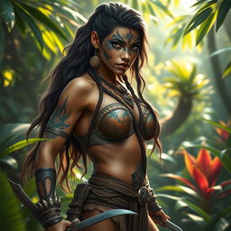 A hyper-realistic depiction of an Amazon warrior, showcasing her strength and beauty