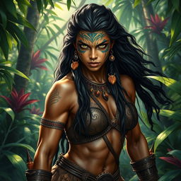 A hyper-realistic depiction of an Amazon warrior, showcasing her strength and beauty