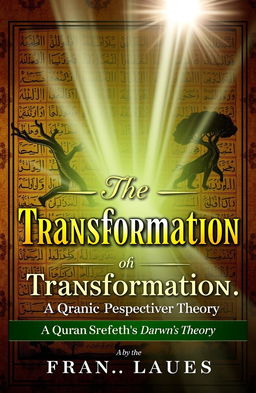 A visually striking and thought-provoking eBook cover design titled 'The Transformation: A Quranic Perspective on Darwin’s Theory'