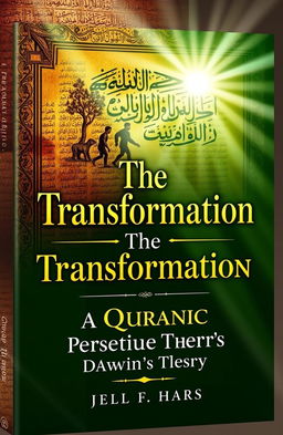 A visually striking and thought-provoking eBook cover design titled 'The Transformation: A Quranic Perspective on Darwin’s Theory'