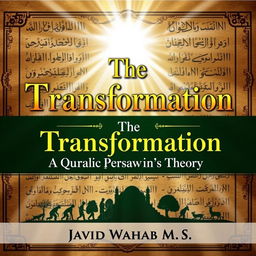 A visually striking and thought-provoking eBook cover design titled 'The Transformation: A Quranic Perspective on Darwin’s Theory' by author Javid Wahab M S