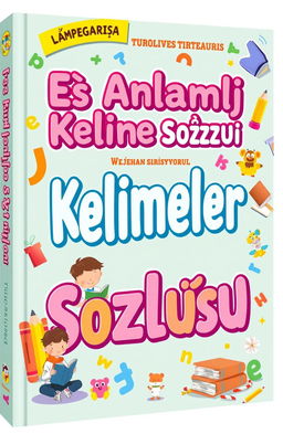 A bright and colorful book cover for a Turkish thesaurus aimed at elementary school children