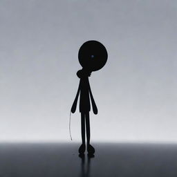 A petite anime-style depiction of a teardrop-shimmering stick figure expressing profound sorrow.