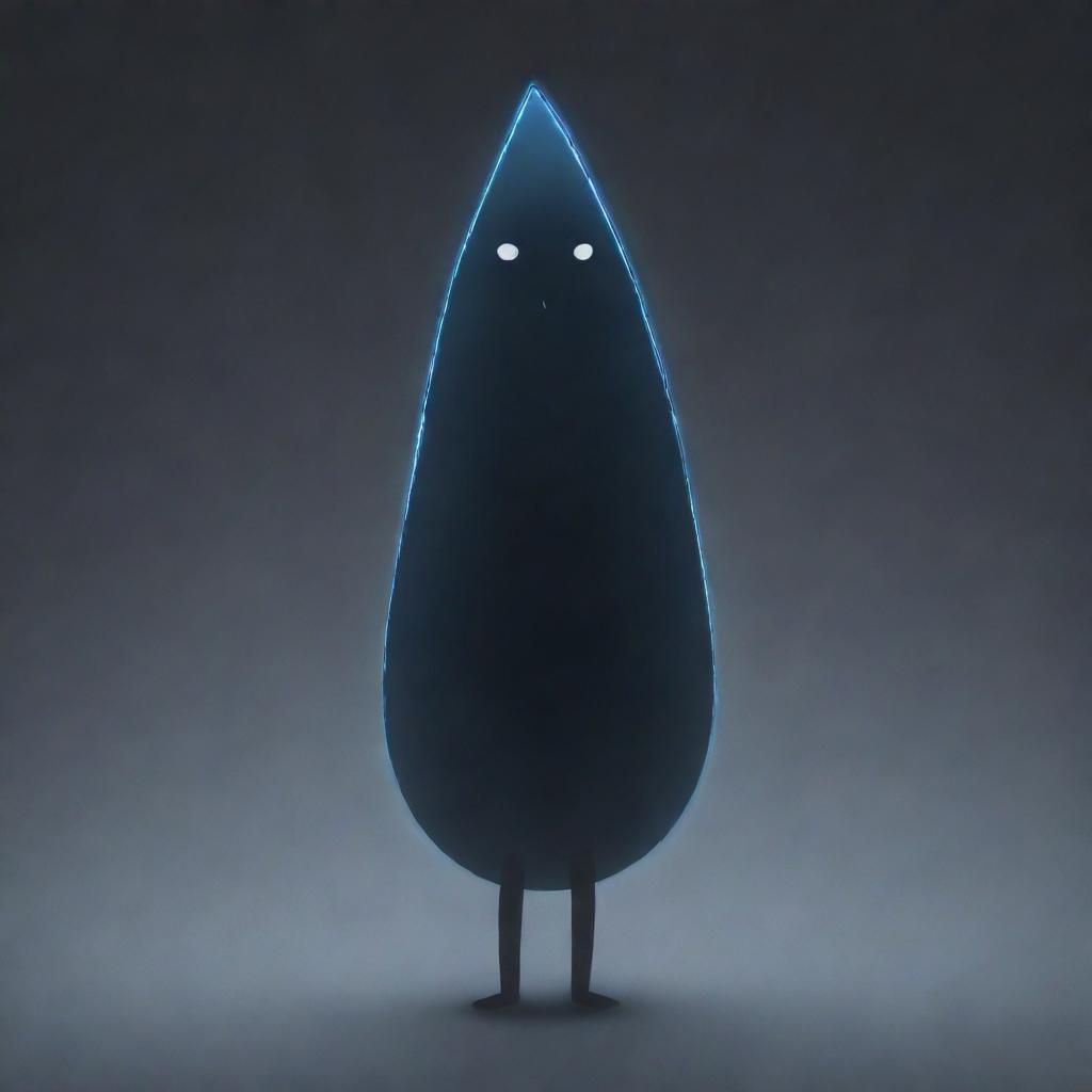 A petite anime-style depiction of a teardrop-shimmering stick figure expressing profound sorrow.