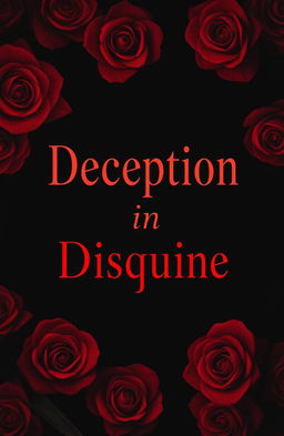 A book cover design featuring a black background with a subtle gradient of red