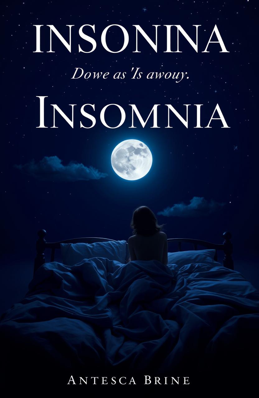 A captivating book cover design for a novel about insomnia