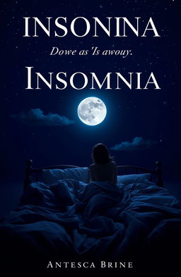 A captivating book cover design for a novel about insomnia