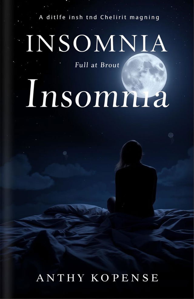 A captivating book cover design for a novel about insomnia