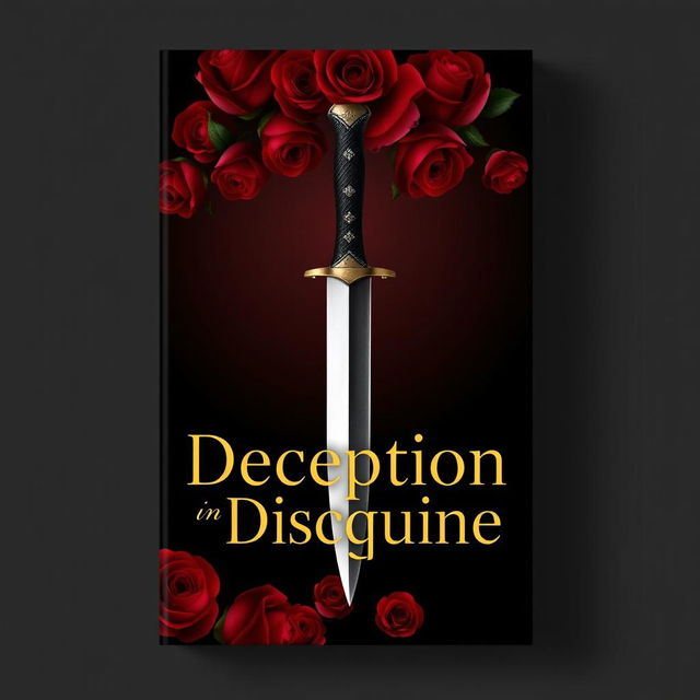 A book cover design featuring a black background with a subtle gradient of red