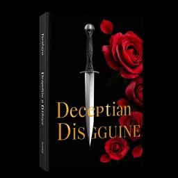 A book cover design featuring a black background with a subtle gradient of red