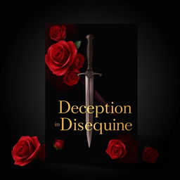 A book cover design featuring a black background with a subtle gradient of red