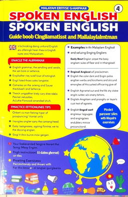 A comprehensive guidebook on spoken English and grammar, written in Malayalam