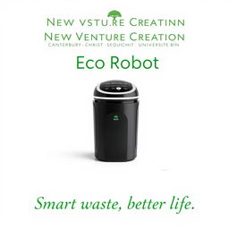 A cover page design featuring the Eco Robot Smart Food Waste Recycle Bin as the central product