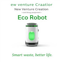 A cover page design featuring the Eco Robot Smart Food Waste Recycle Bin as the central product