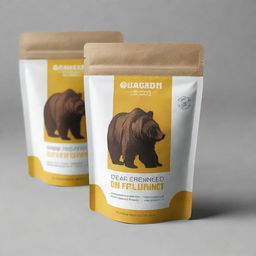 Create a flexible and creative packaging design for a supplement brand's stand-up pouch. Initially design a label, but bear in mind the transition to a fully printed pouch as sales increase. The design should be consistent across all future products. Consider the attached branding, spec, and logo for inspiration.