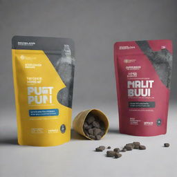 Design a captivating packaging design for a stand-up pouch of a supplement brand. Commence with a label design, but ensure it is adaptable for future transition to a fully printed pouch. Keep in consideration that this design could be extended to the entire product range.