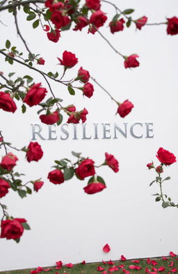 The word 'RESILIENCE' elegantly written in silver on a pristine white background