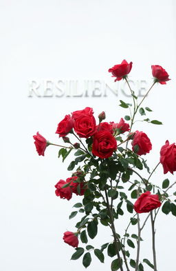 The word 'RESILIENCE' elegantly written in silver on a pristine white background