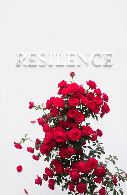 The word 'RESILIENCE' elegantly written in silver, set against a pure white background