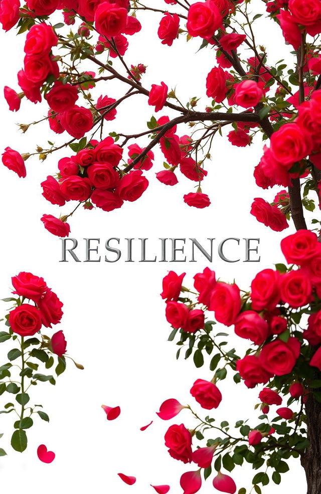 The word 'RESILIENCE' elegantly written in silver, set against a pure white background