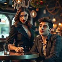 A dramatic and captivating scene where a young woman devises a clever plan to make a young man fall in love with her as part of her revenge