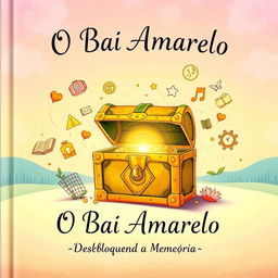 A captivating book cover for 'O Baú Amarelo - Desbloqueando a Memória'