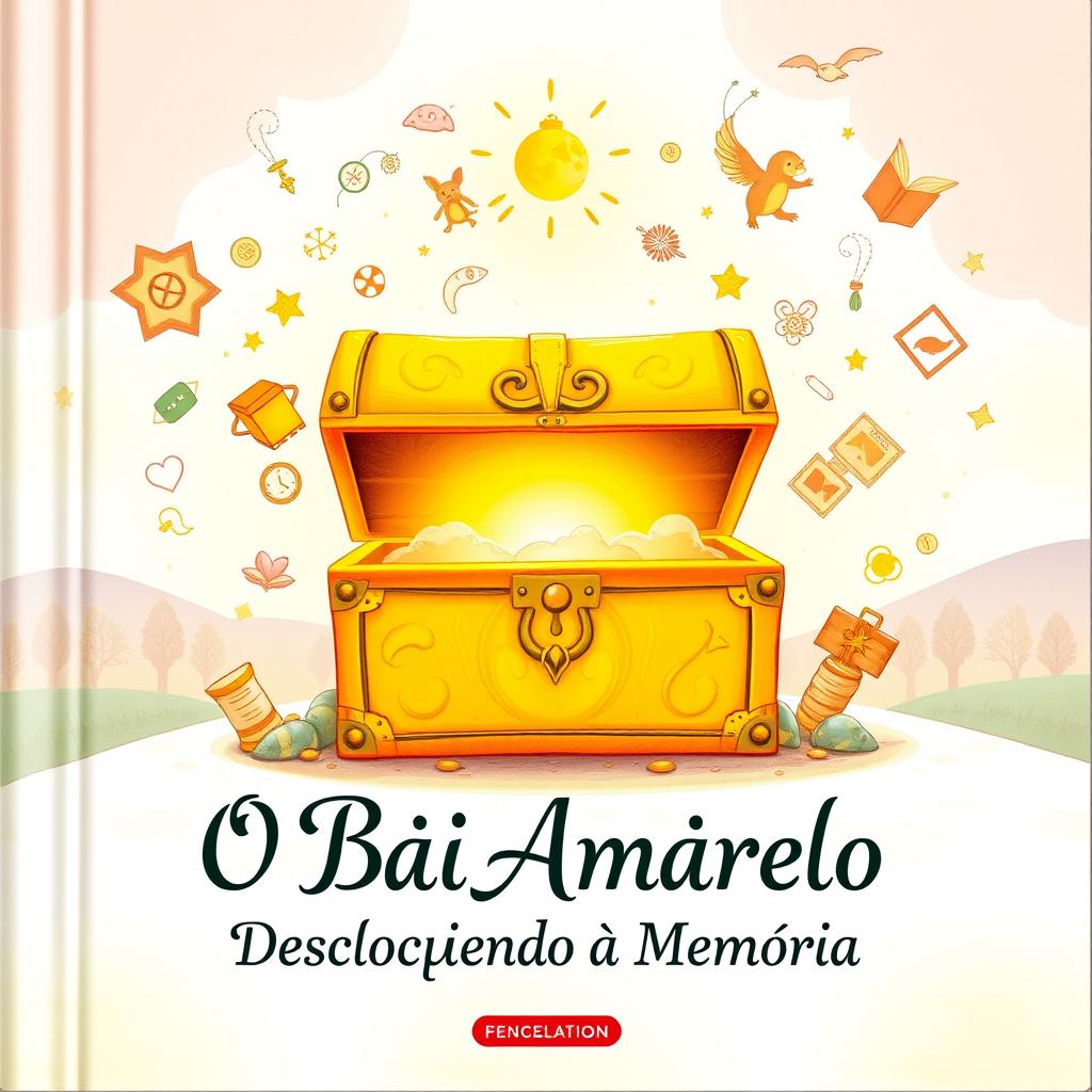 A captivating book cover for 'O Baú Amarelo - Desbloqueando a Memória'