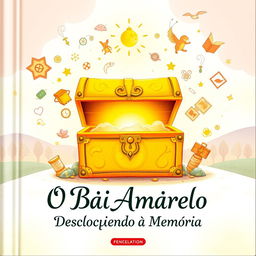 A captivating book cover for 'O Baú Amarelo - Desbloqueando a Memória'