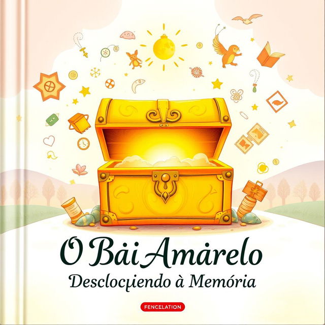 A captivating book cover for 'O Baú Amarelo - Desbloqueando a Memória'