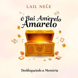 A striking book cover design for 'O Baú Amarelo - Desbloqueando a Memória'
