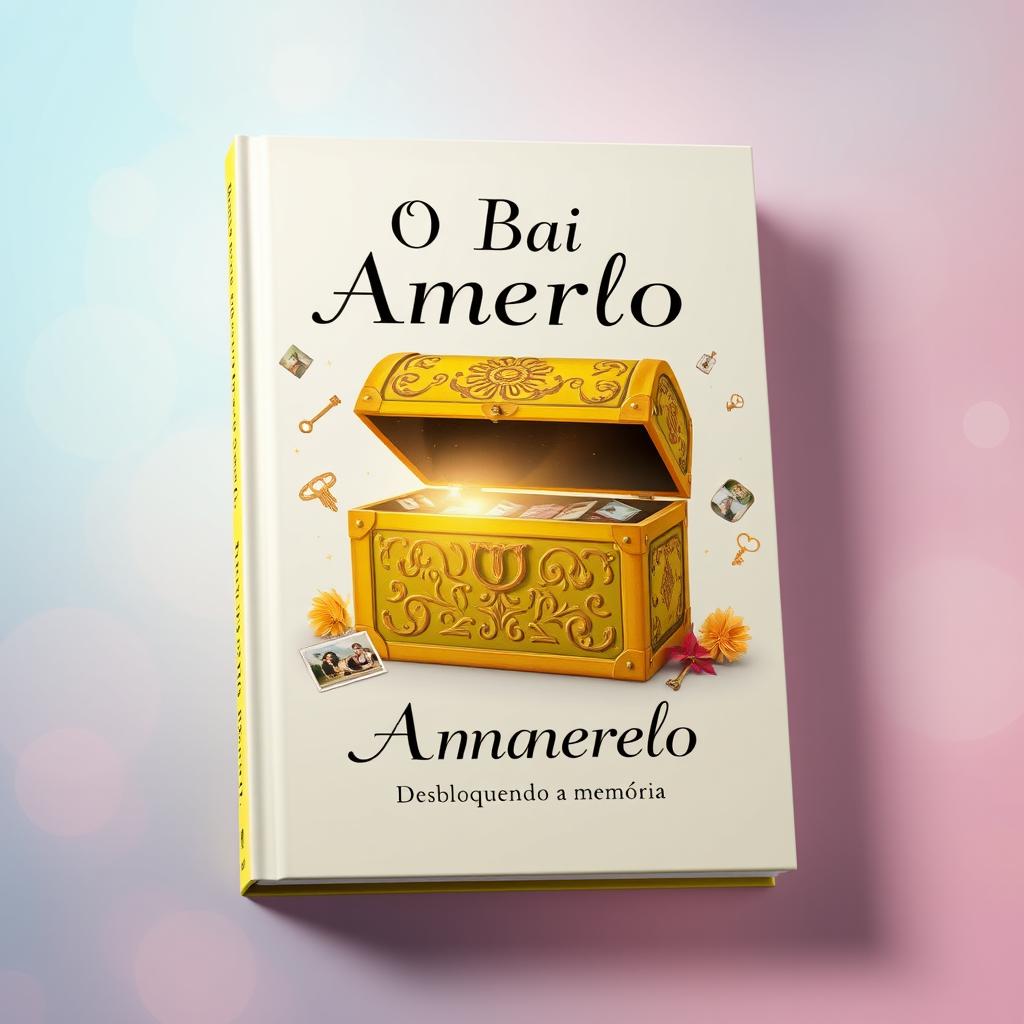 A beautiful book cover design for 'O Baú Amarelo - Desbloqueando a Memória'