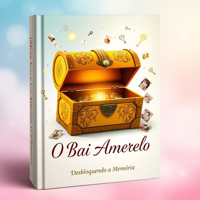 A beautiful book cover design for 'O Baú Amarelo - Desbloqueando a Memória'