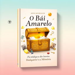 A visually enchanting book cover design for 'O Baú Amarelo - Desbloqueando a Memória'