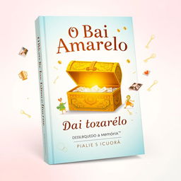 A visually enchanting book cover design for 'O Baú Amarelo - Desbloqueando a Memória'