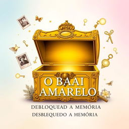A captivating book cover design for 'O BAÚ AMARELO - DESBLOQUEANDO A MEMÓRIA'